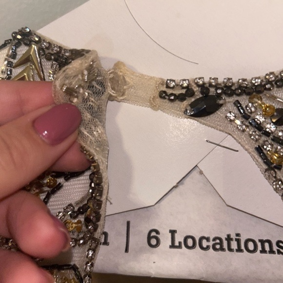 Formal Dress, cream, tan, gold. size 4 in EUC - Picture 9 of 16